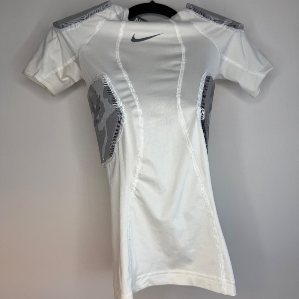 Nike Pro Youth Compression Football Padded Shirt White Camo Size L